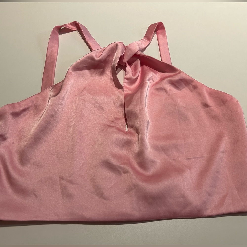 pink satin top